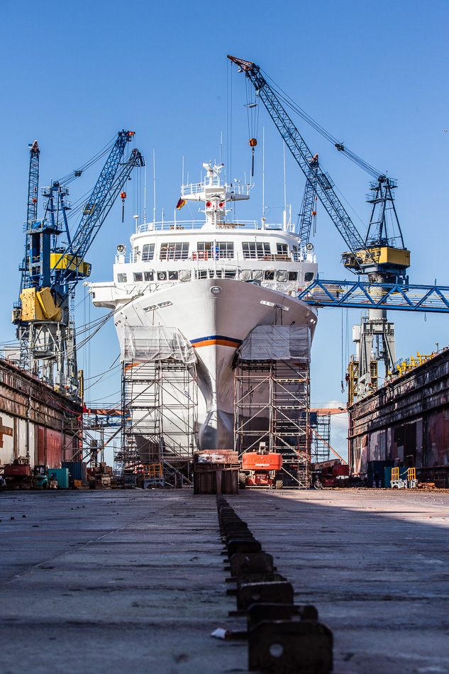 Werftaufenthalt MS BREMEN bei Blohm + Voss in Hamburg. Hapag-Lloyd Cruises